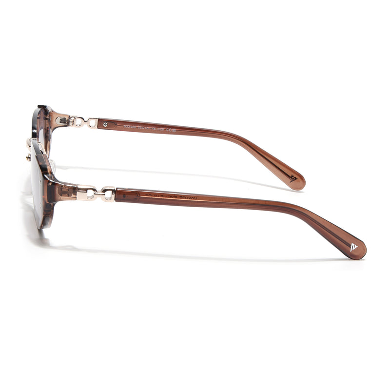 Rimless Sunglasses (Brown Lens | Golden & Brown Frame - SLMG9026)
