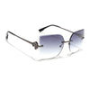 Rimless Sunglasses (Grey Lens | Gun Matel Frame - SLMG9053)