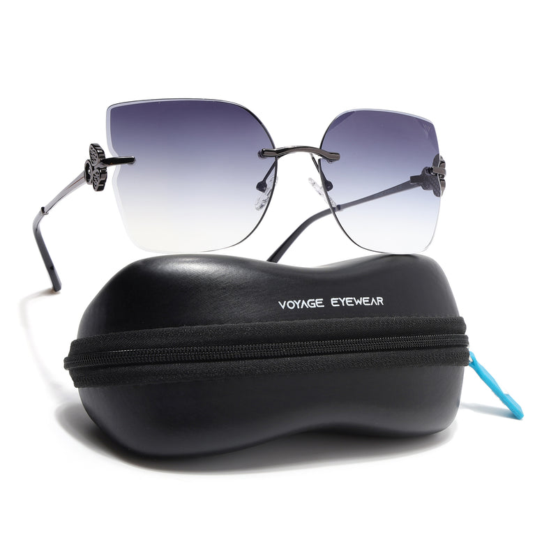 Rimless Sunglasses (Grey Lens | Gun Matel Frame - SLMG9053)
