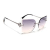 Rimless Sunglasses (Peach Lens | Silver Frame - SLMG9054)