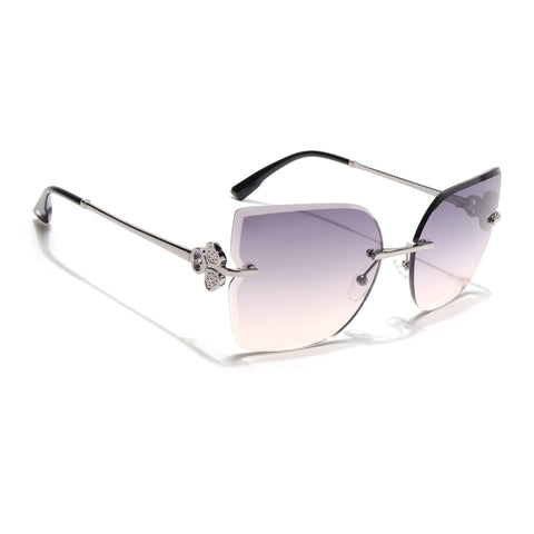 Rimless Sunglasses (Peach Lens | Silver Frame - SLMG9054)