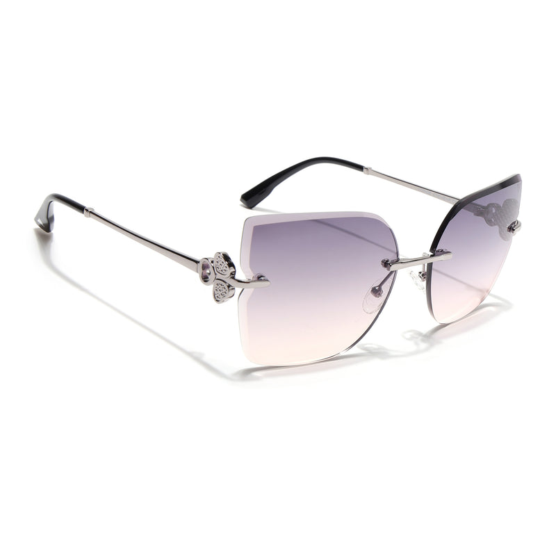 Rimless Sunglasses (Peach Lens | Silver Frame - SLMG9054)