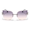 Rimless Sunglasses (Peach Lens | Silver Frame - SLMG9054)