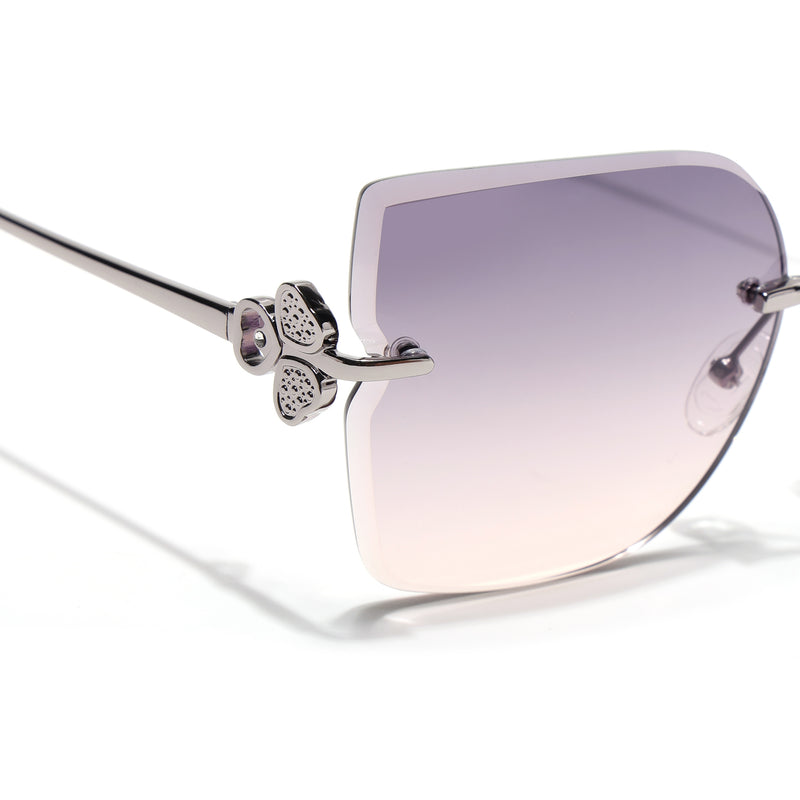 Rimless Sunglasses (Peach Lens | Silver Frame - SLMG9054)