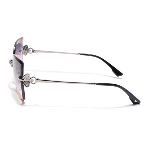 Rimless Sunglasses (Peach Lens | Silver Frame - SLMG9054)