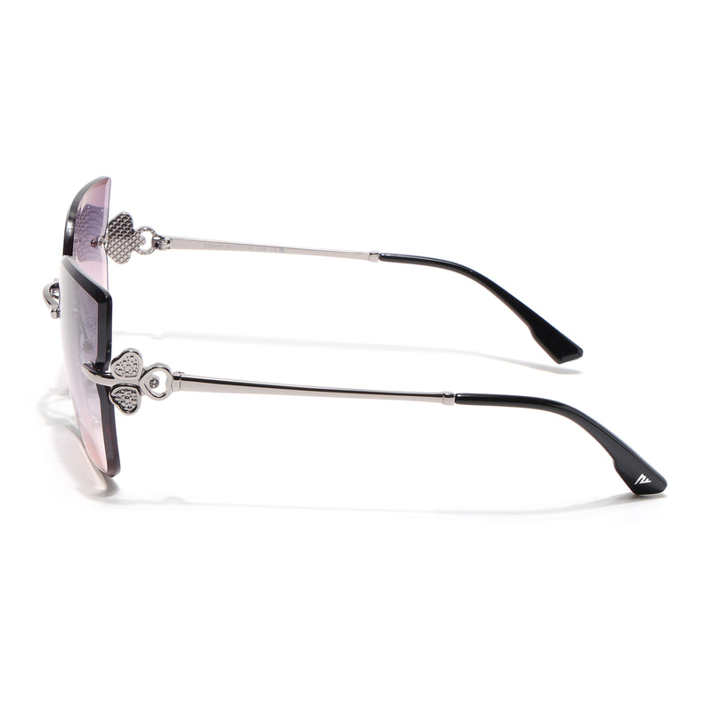 Rimless Sunglasses (Peach Lens | Silver Frame - SLMG9054)