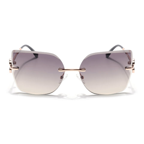 Rimless Sunglasses (Brown Lens | Rose Golden Frame - SLMG9055)