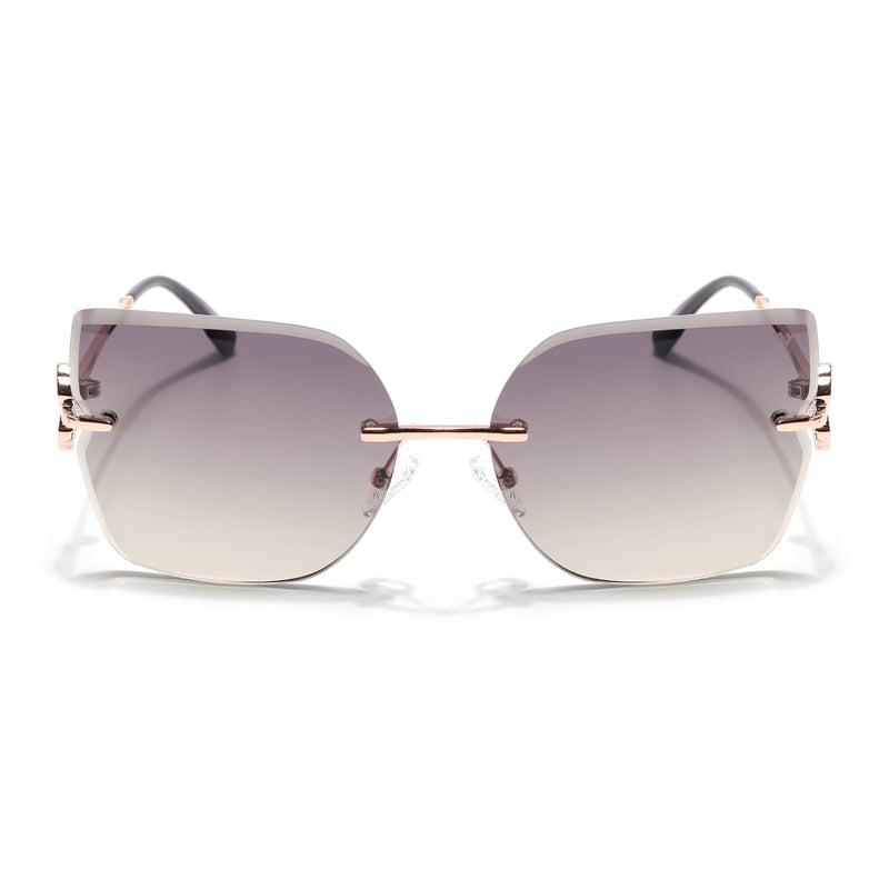 Rimless Sunglasses (Brown Lens | Rose Golden Frame - SLMG9055)