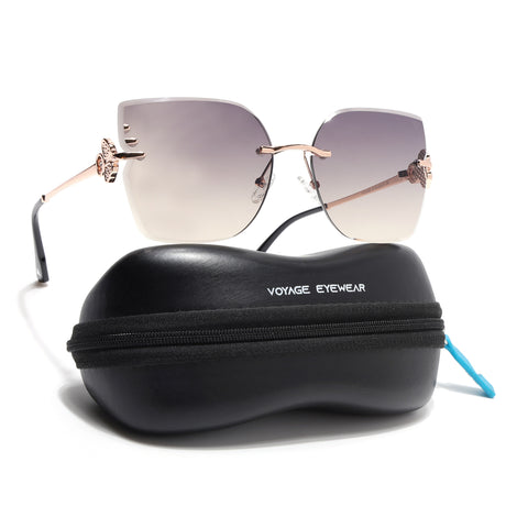 Rimless Sunglasses (Brown Lens | Rose Golden Frame - SLMG9055)