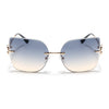 Rimless Sunglasses (Blue Lens | Golden Frame - SLMG9056)