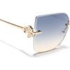 Rimless Sunglasses (Blue Lens | Golden Frame - SLMG9056)
