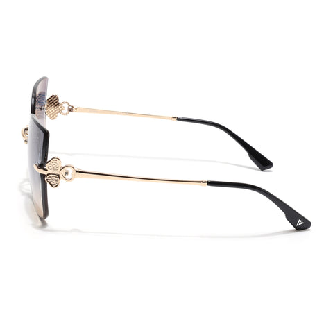 Rimless Sunglasses (Blue Lens | Golden Frame - SLMG9056)