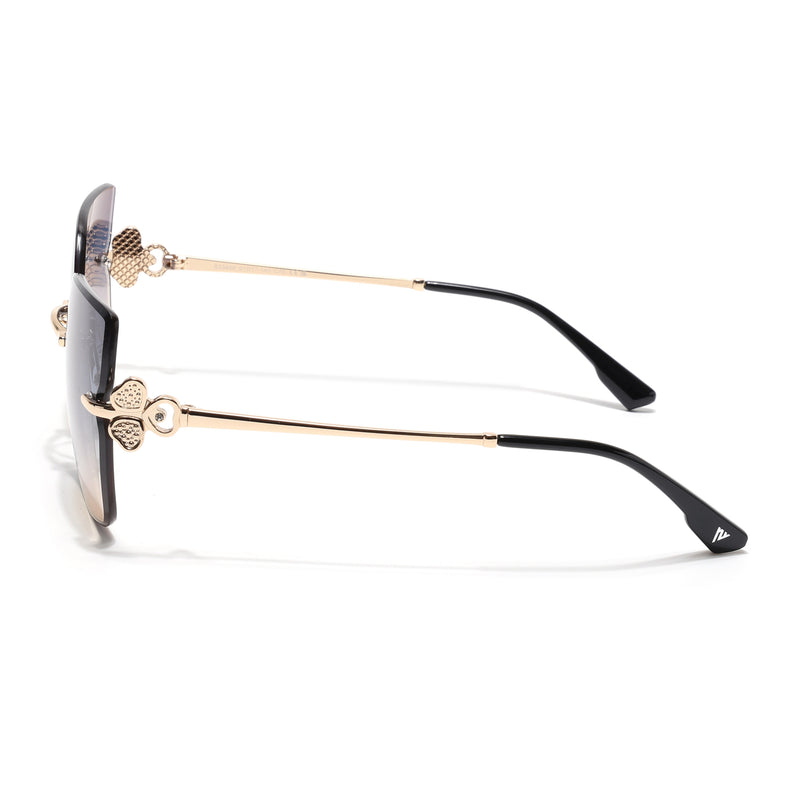 Rimless Sunglasses (Blue Lens | Golden Frame - SLMG9056)