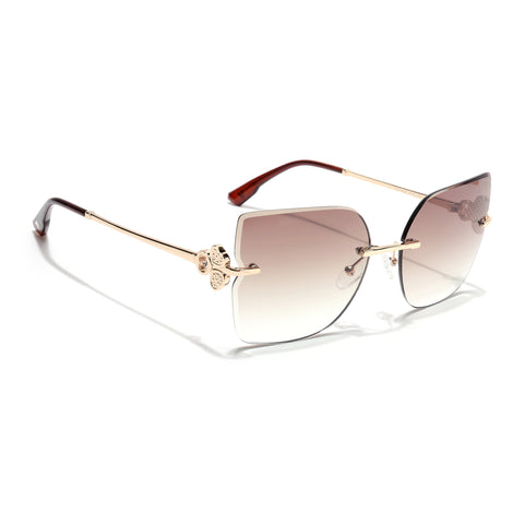 Rimless Sunglasses (Brown Lens | Golden Frame - SLMG9057)