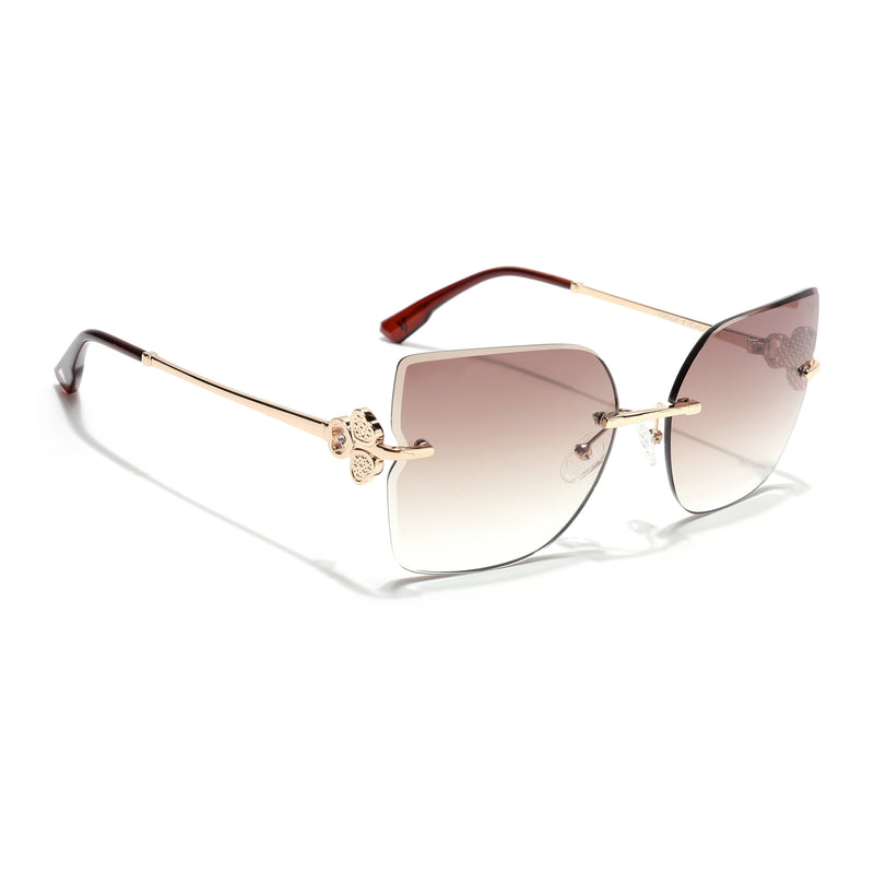 Rimless Sunglasses (Brown Lens | Golden Frame - SLMG9057)