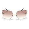 Rimless Sunglasses (Brown Lens | Golden Frame - SLMG9057)