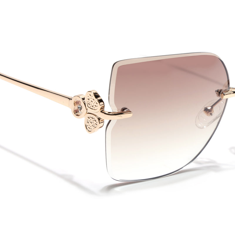 Rimless Sunglasses (Brown Lens | Golden Frame - SLMG9057)