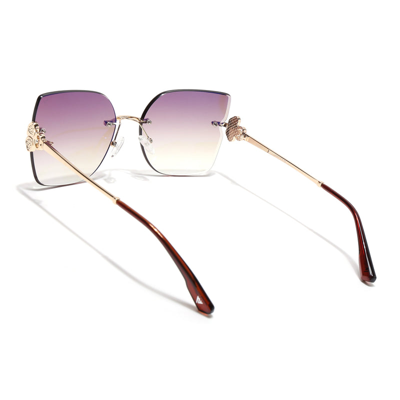 Rimless Sunglasses (Brown Lens | Golden Frame - SLMG9057)