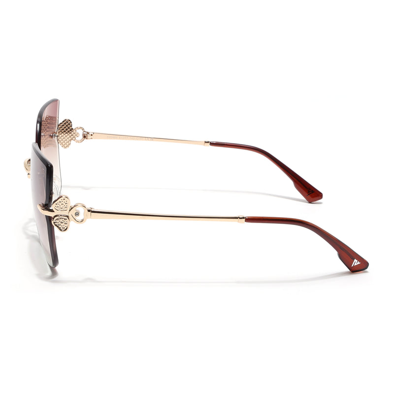 Rimless Sunglasses (Brown Lens | Golden Frame - SLMG9057)