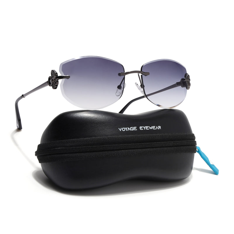 Rimless Sunglasses (Grey Lens | Gun Matel Frame - SLMG9058)