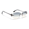 Rimless Sunglasses (Green Lens | Gun Matel Frame - SLMG9059)