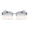 Rimless Sunglasses (Green Lens | Gun Matel Frame - SLMG9059)