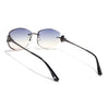 Rimless Sunglasses (Green Lens | Gun Matel Frame - SLMG9059)