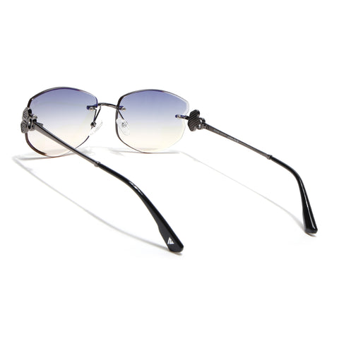 Rimless Sunglasses (Green Lens | Gun Matel Frame - SLMG9059)