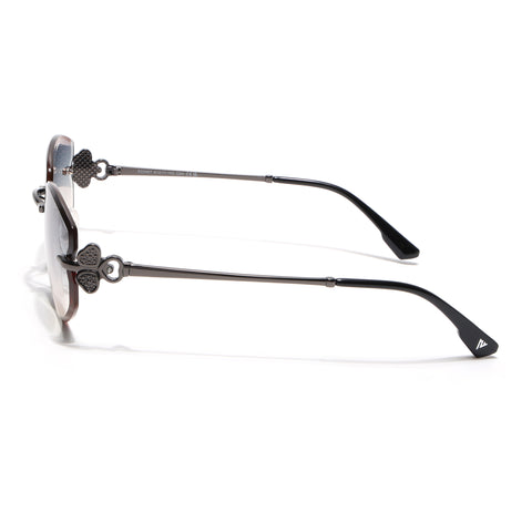 Rimless Sunglasses (Green Lens | Gun Matel Frame - SLMG9059)