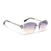 Rimless Sunglasses (Peach Lens | Silver Frame - SLMG9060)