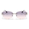 Rimless Sunglasses (Peach Lens | Silver Frame - SLMG9060)