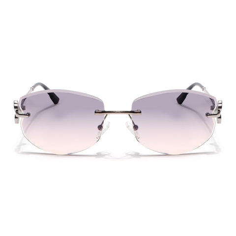 Rimless Sunglasses (Peach Lens | Silver Frame - SLMG9060)