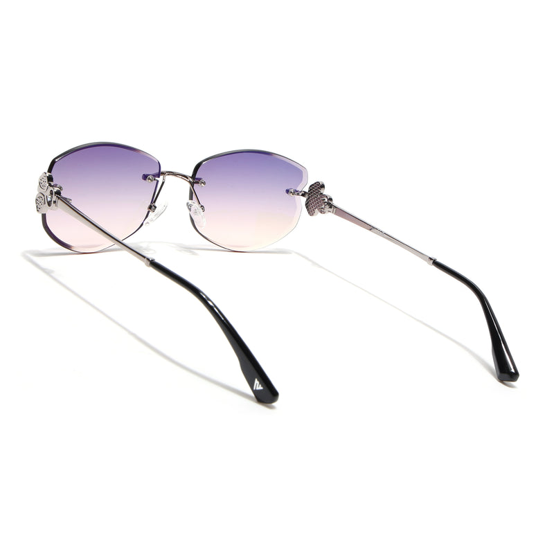 Rimless Sunglasses (Peach Lens | Silver Frame - SLMG9060)