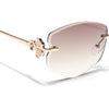 Rimless Sunglasses (Brown & Clear Lens | Golden Frame - SLMG9062)
