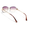 Rimless Sunglasses (Brown & Clear Lens | Golden Frame - SLMG9062)
