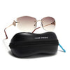 Rimless Sunglasses (Brown & Clear Lens | Golden Frame - SLMG9062)
