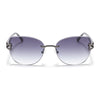 Rimless Sunglasses (Grey Lens | Gun Matel Frame - SLMG9048)