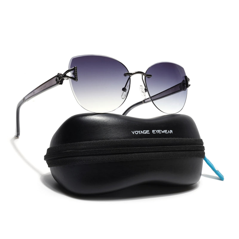 Rimless Sunglasses (Grey Lens | Gun Matel Frame - SLMG9048)