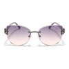 Rimless Sunglasses (Peach Lens | Gun Matel Frame - SLMG9049)