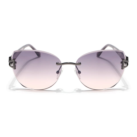 Rimless Sunglasses (Peach Lens | Gun Matel Frame - SLMG9049)