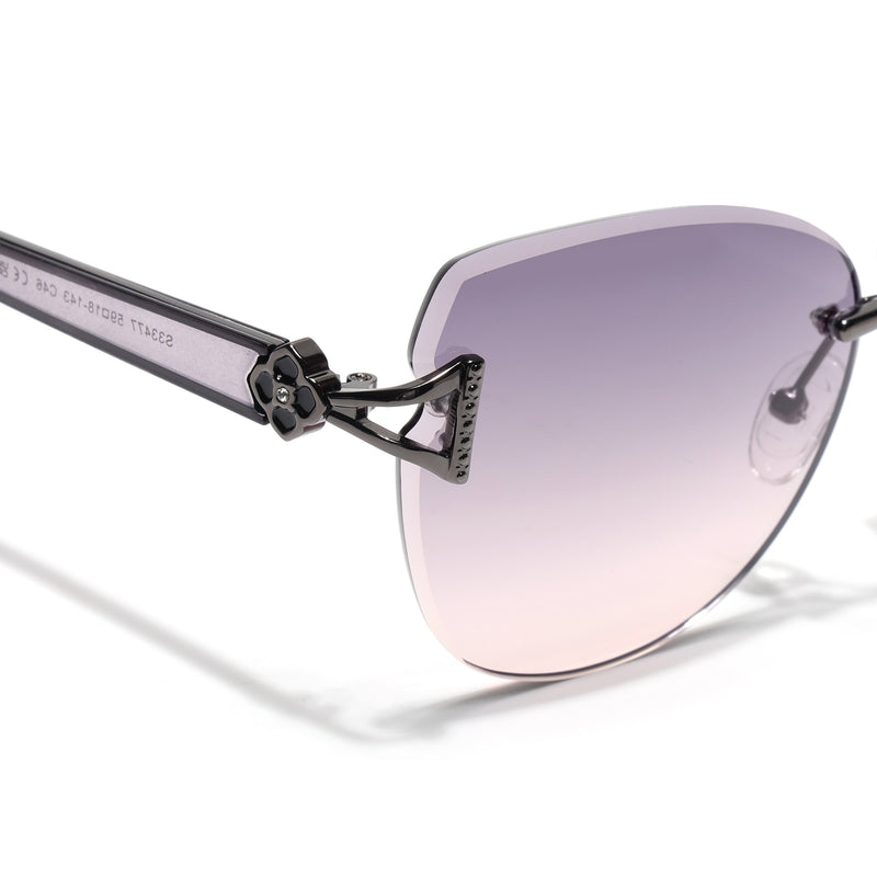 Rimless Sunglasses (Peach Lens | Gun Matel Frame - SLMG9049)