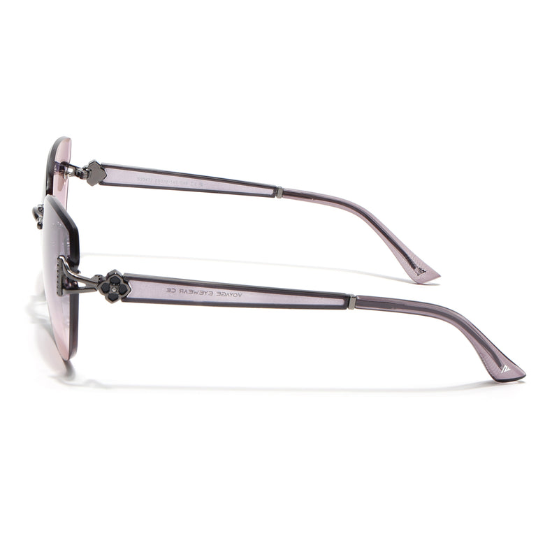 Rimless Sunglasses (Peach Lens | Gun Matel Frame - SLMG9049)