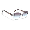 Rimless Sunglasses (Olive Lens | Gun Matel Frame - SLMG9050)
