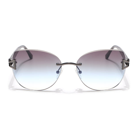 Rimless Sunglasses (Olive Lens | Gun Matel Frame - SLMG9050)