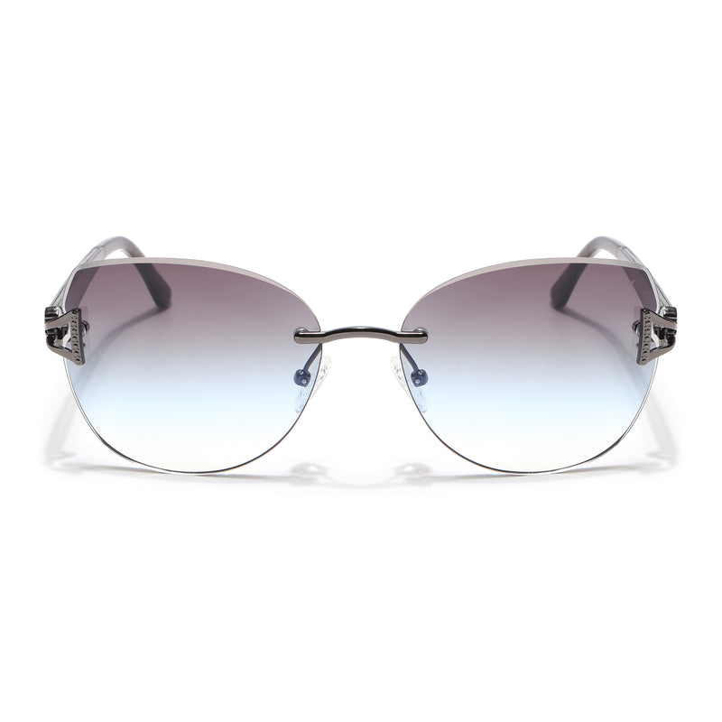 Rimless Sunglasses (Olive Lens | Gun Matel Frame - SLMG9050)