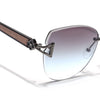 Rimless Sunglasses (Olive Lens | Gun Matel Frame - SLMG9050)