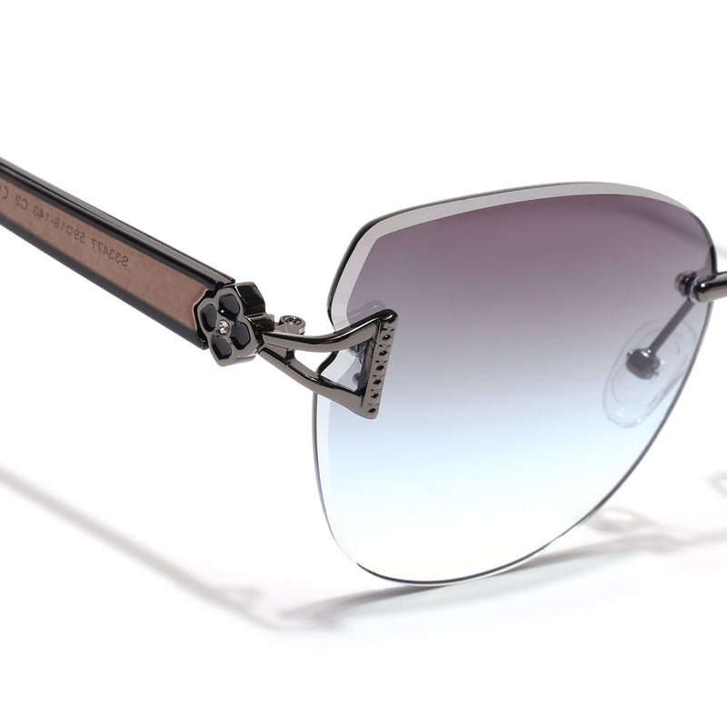 Rimless Sunglasses (Olive Lens | Gun Matel Frame - SLMG9050)
