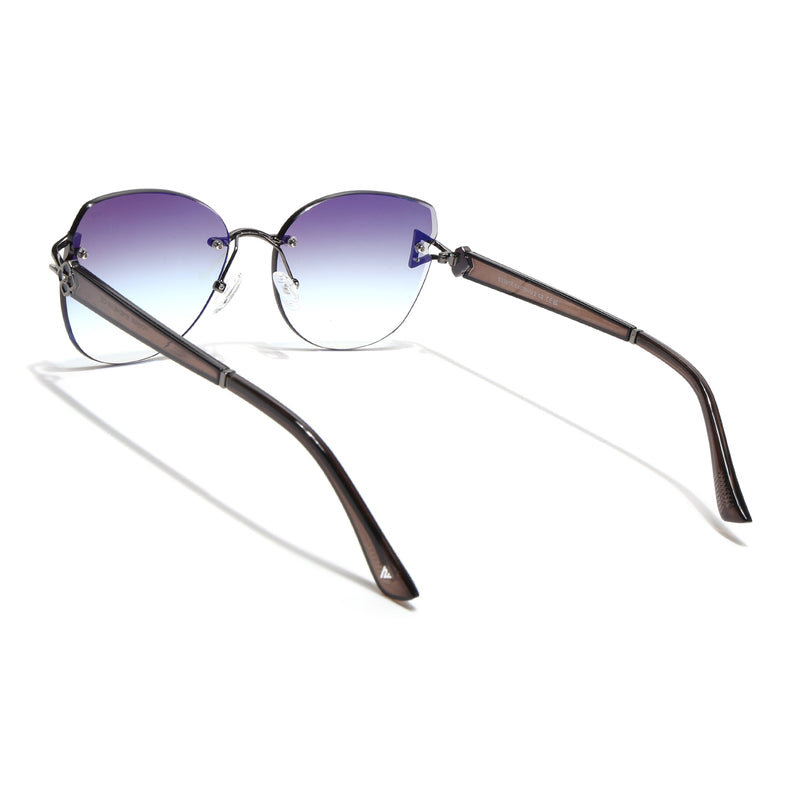 Rimless Sunglasses (Olive Lens | Gun Matel Frame - SLMG9050)