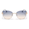 Rimless Sunglasses (Blue Lens | Golden Frame - SLMG9051)