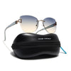 Rimless Sunglasses (Blue Lens | Golden Frame - SLMG9051)